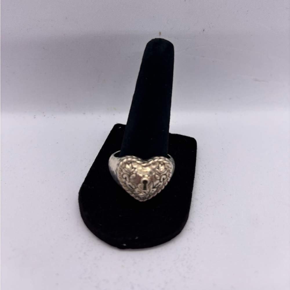 Sterling Silver, Italian Love lock Ring by JAI